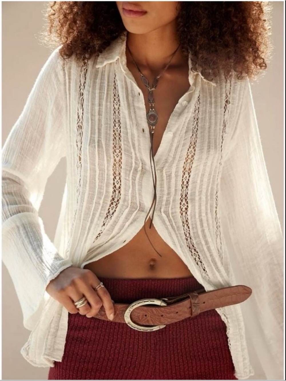Free People Mila Buttondown Shirt
